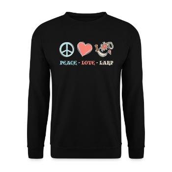 Paix. Amour. Larp. - Larping - Sweat-shirt Unisexe - noir - Devant - Alina (178cm) & Michal (187cm)