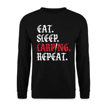 Manger. Dormir. Larping. Répéter - Sweat-shirt Unisexe - noir - Devant - Alina (178cm) & Michal (187cm)