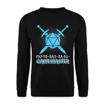 I'm A Dad And A Game Master - Larping - Unisex Pullover - Schwarz - Vorne - Alina (178cm) & Michal (187cm)