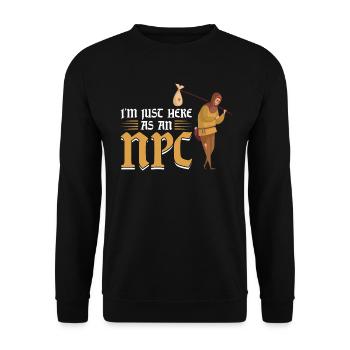 I'm Just Here As An NPC - Larping - Unisex Pullover - Schwarz - Vorne - Alina (178cm) & Michal (187cm)