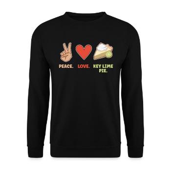Peace. Love. Key Lime Pie - Unisex Sweatshirt - black - Front - Alina (178cm) & Michal (187cm)
