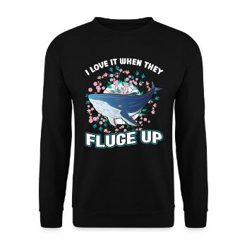 I Love It When They Flight Up - Whale - Unisex Sweatshirt - black - Front - Alina (178cm) & Michal (187cm)