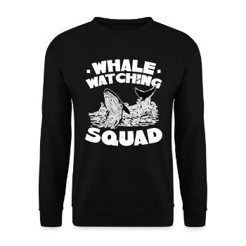 Whale Watching Squad - Unisex Pullover - Schwarz - Vorne - Alina (178cm) & Michal (187cm)