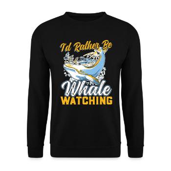 Je préfère observer les baleines - Sweat-shirt Unisexe - noir - Devant - Alina (178cm) & Michal (187cm)