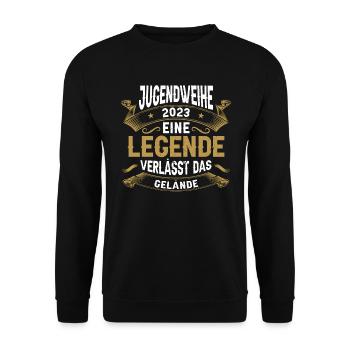 Jugendweihe 2023 Mädchen Junge - Unisex Pullover - Schwarz - Vorne - Alina (178cm) & Michal (187cm)