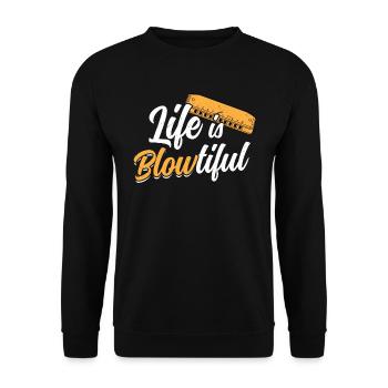 Life Is BLOWtiful - Harmoniciste - Sweat-shirt Unisexe - noir - Devant - Alina (178cm) & Michal (187cm)