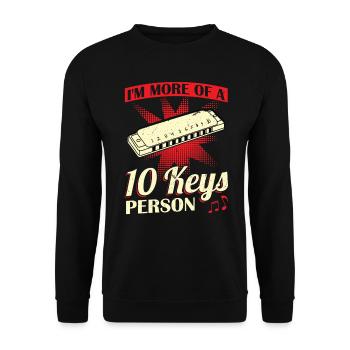I'm More Of A 10 Keys Person - Harmonica Player - Unisex Pullover - Schwarz - Vorne - Alina (178cm) & Michal (187cm)