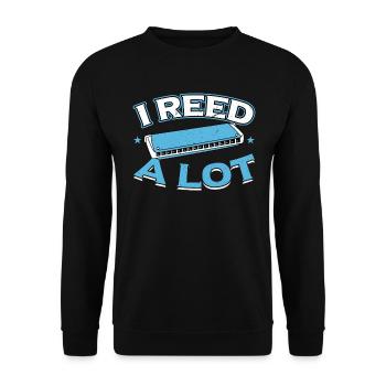 I Reed A Lot - Harmonica Player - Unisex Sweatshirt - black - Front - Alina (178cm) & Michal (187cm)