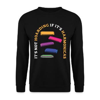 It's Not Hoarding If It's Harmonicas - Unisex Pullover - Schwarz - Vorne - Alina (178cm) & Michal (187cm)