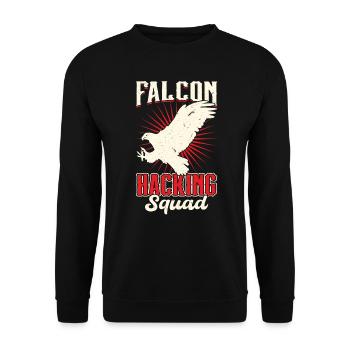 Falcon Hacking Squad - Falconry - Unisex Sweatshirt - black - Front - Alina (178cm) & Michal (187cm)