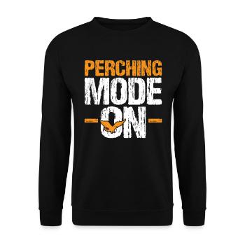 Perching Mode On - Falconry - Unisex Sweatshirt - black - Front - Alina (178cm) & Michal (187cm)