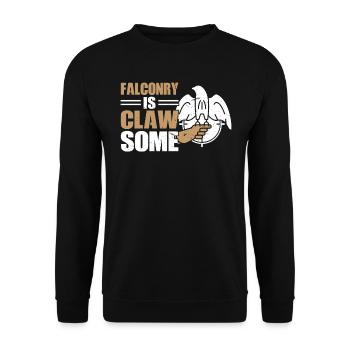 Falconry Is CLAWsome - Unisex Pullover - Schwarz - Vorne - Alina (178cm) & Michal (187cm)