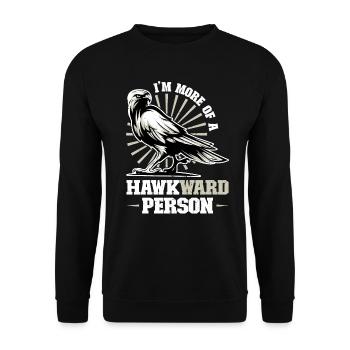 Je suis plus une personne HAWKward - Fauconnerie - Sweat-shirt Unisexe - noir - Devant - Alina (178cm) & Michal (187cm)