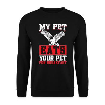 My Pet Eats Your Pet For Breakfast - Falconry - Unisex Sweatshirt - black - Front - Alina (178cm) & Michal (187cm)