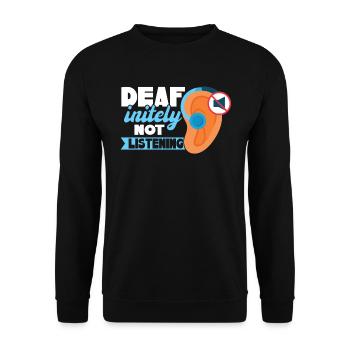 DEAFinitely Not Listening - Fierté sourde - Sweat-shirt Unisexe - noir - Devant - Alina (178cm) & Michal (187cm)