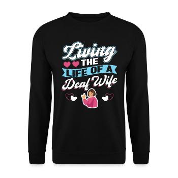 Vivre la vie d’une femme sourde - Sweat-shirt Unisexe - noir - Devant - Alina (178cm) & Michal (187cm)