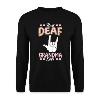 Meilleure grand-mère sourde de tous les temps - Deaf Pride - Sweat-shirt Unisexe - noir - Devant - Alina (178cm) & Michal (187cm)