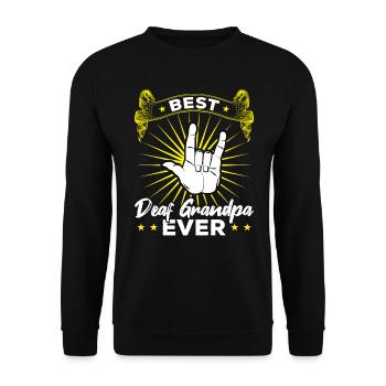Best Deaf Grandpa Ever - Deaf Pride - Unisex Sweatshirt - black - Front - Alina (178cm) & Michal (187cm)