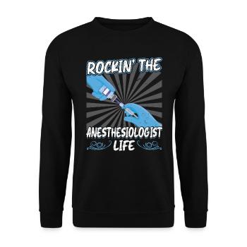 Rocking The Anesthesiologist Life - Unisex Sweatshirt - black - Front - Alina (178cm) & Michal (187cm)