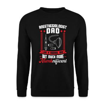 Anesthesiologist Dad - Unisex Sweatshirt - black - Front - Alina (178cm) & Michal (187cm)