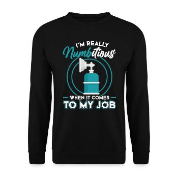 Je suis engourdi quand il s’agit de mon travail - Sweat-shirt Unisexe - noir - Devant - Alina (178cm) & Michal (187cm)