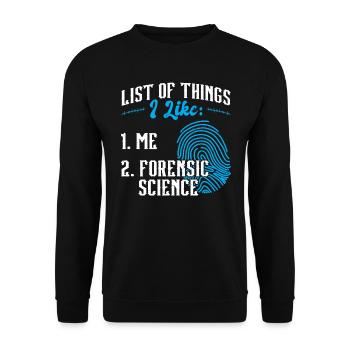 Je m’aime et la criminalistique Scientifique médico-légal - Sweat-shirt Unisexe - noir - Devant - Alina (178cm) & Michal (187cm)