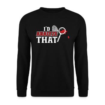 J’analyserais ça - Scientifique médico-légal - Sweat-shirt Unisexe - noir - Devant - Alina (178cm) & Michal (187cm)