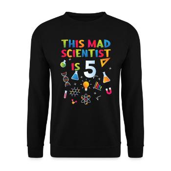 5e anniversaire - Anniversaire de la science - Sweat-shirt Unisexe - noir - Devant - Alina (178cm) & Michal (187cm)