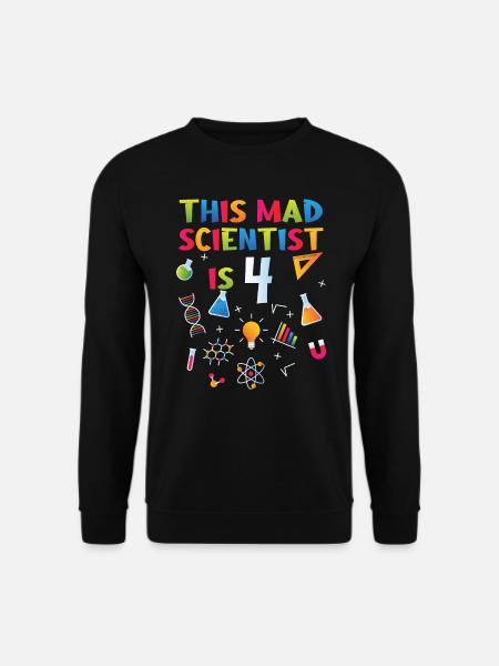 4th Birthday - Science Birthday - Unisex Pullover - Schwarz
