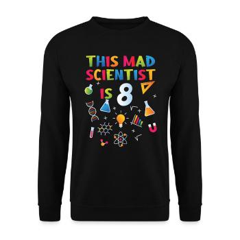 8e anniversaire - Anniversaire de la science - Sweat-shirt Unisexe - noir - Devant - Alina (178cm) & Michal (187cm)