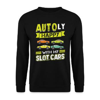 AUTOly satisfait de mes voitures à sous - Sweat-shirt Unisexe - noir - Devant - Alina (178cm) & Michal (187cm)