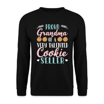 Fière grand-mère d’un vendeur de biscuits très talentueux - Sweat-shirt Unisexe - noir - Devant - Alina (178cm) & Michal (187cm)