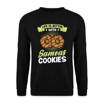 Life Is Better With Samoas Cookies - Cookie Scout - Unisex Sweatshirt - black - Front - Alina (178cm) & Michal (187cm)