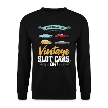 J’aime vraiment les voitures à sous vintage - Sweat-shirt Unisexe - noir - Devant - Alina (178cm) & Michal (187cm)