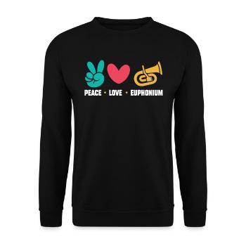Paix - Amour - Euphonium - Sweat-shirt Unisexe - noir - Devant - Alina (178cm) & Michal (187cm)