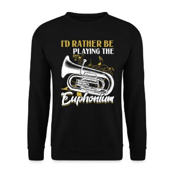 I'd Rather Be Playing The Euphonium - Unisex Sweatshirt - black - Front - Alina (178cm) & Michal (187cm)