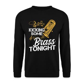 Kicking Some Brass Tonight - Euphonium - Unisex Pullover - Schwarz - Vorne - Alina (178cm) & Michal (187cm)