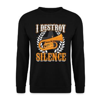 I Destroy Silence - Euphonium - Unisex Sweatshirt - black - Front - Alina (178cm) & Michal (187cm)
