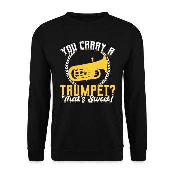 You Carry A Trumpet - That's Sweet - Euphonium - Unisex Sweatshirt - black - Front - Alina (178cm) & Michal (187cm)