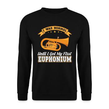 I Was Normal Until I Got My First Euphonium - Unisex Sweatshirt - black - Front - Alina (178cm) & Michal (187cm)