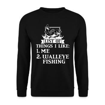 Je m’aime et la pêche au doré jaune - Chasseur de doré jaune - Sweat-shirt Unisexe - noir - Devant - Alina (178cm) & Michal (187cm)