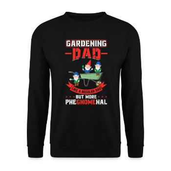 Gardening Dad - Gnome Gardening - Unisex Pullover - Schwarz - Vorne - Alina (178cm) & Michal (187cm)