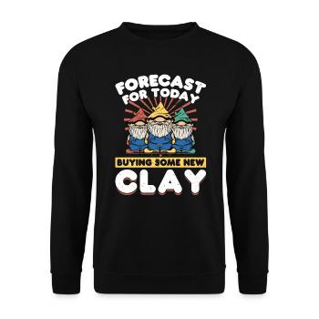 Buying Some New Clay - Gnome Gardening - Unisex Pullover - Schwarz - Vorne - Alina (178cm) & Michal (187cm)