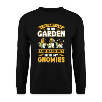 Be In The Garden And Hang Out With My Gnomies - Unisex Sweatshirt - black - Front - Alina (178cm) & Michal (187cm)