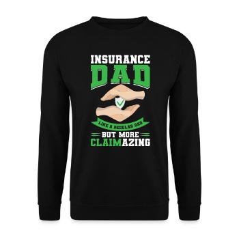 Insurance Dad - Insurance Agent - Unisex Sweatshirt - black - Front - Alina (178cm) & Michal (187cm)
