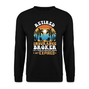 Retired Insurance Broker - Insurance Agent - Unisex Sweatshirt - black - Front - Alina (178cm) & Michal (187cm)