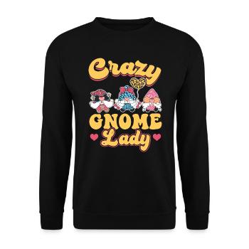 Crazy Gnome Lady - Gnome Gardening - Sweat-shirt Unisexe - noir - Devant - Alina (178cm) & Michal (187cm)