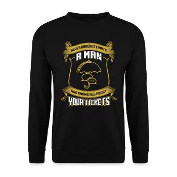 Un homme qui sait tout de vos billets - Sweat-shirt Unisexe - noir - Devant - Alina (178cm) & Michal (187cm)
