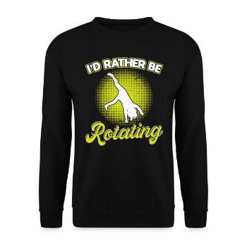 I'd Rather Be Rotating - Cartwheel - Unisex Sweatshirt - black - Front - Alina (178cm) & Michal (187cm)