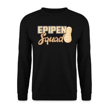 Epipen Squad - Peanut Allergic - Unisex Pullover - Schwarz - Vorne - Alina (178cm) & Michal (187cm)